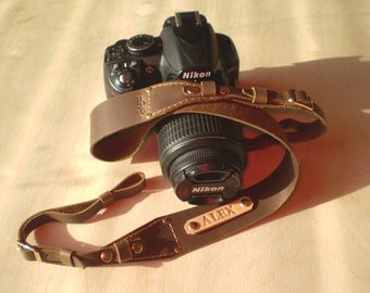 Personalized Camera strap leather Camera strap monogram Camera strap DSLR camera strap Brown camera strap
