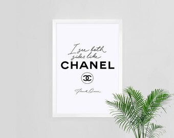 I See Both Sides Like Chanel, 5x7 Printable Wall Art, Home Studio Room Decor, Frank Ocean Blonde Poster, Coco CC Inspired Fashion Poster