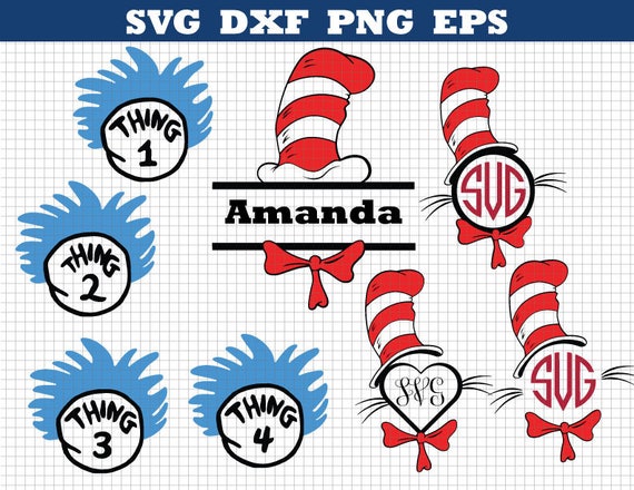 Download Dr Seuss Svg Seuss Monogram Svg Cat In The Hat SvgThing one