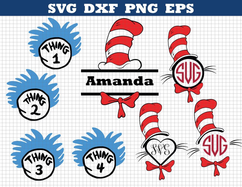 Dr. Seuss Monogram SVG