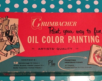 Vintage Grumbacher Oil Color Painting Set
