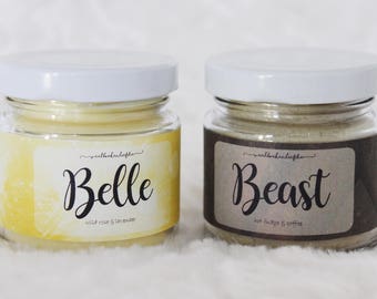 Belle & Beast DUO Set | Beauty and the Beast | Bookish soy wax candle