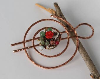 Hair Clip Hair Bun Holder Boho Bun Pin Bun Cover Metal Hair Slide Hair Ring Copper Hair Pin Hair Accessories Chignon Pin for Thin Hair Women