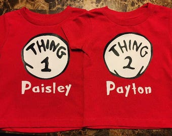 Thing 1 and Thing 2 shirt set