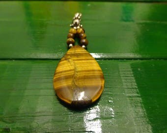 Silver Tiger eye Teardrop Pendant
