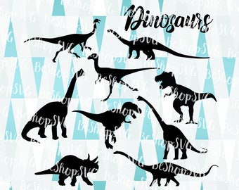 Dinosaurs SVG, Dinosaurs bundle Svg, Dino Svg, TRex SVG, Dinosaurs Silhouette, Dinosaurs Clipart, Instant download, Eps - Dxf - Png - Svg