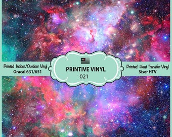 Galaxy Nebula Pattern Printed Vinyl/Siser HTV/ Oracal/ Indoor Vinyl/ Outdoor Vinyl/ Heat Transfer Vinyl- 021