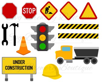 Under construction theme SVG (layered), PNG, DXF for cricut, silhouette studio, vinyl decal, t shirt design, scrapbooking, stencil template