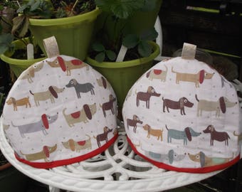 dachshund fabric small teacosy