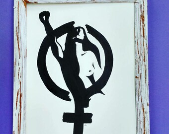 FEMINISM ORIGINAL WATERCOLOR acuarela feminista handmade lámina original A3