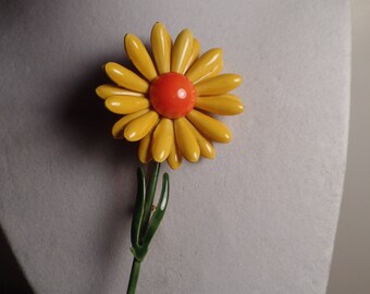 1960's Colorful Flower Brooch Signed Original by Robert