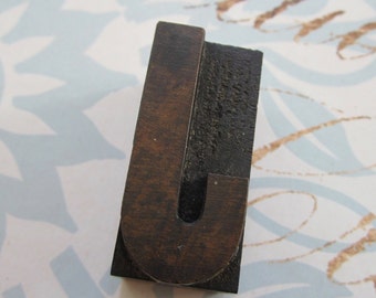 Letter J Antique Letterpress Wood Type Printers Block