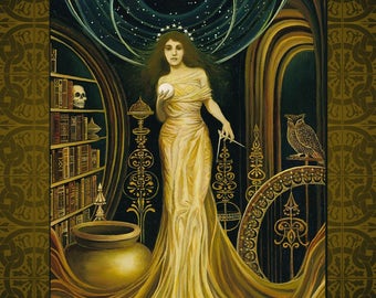 Goddess Art Urania Original Oil Painting The Greek Muse of Astronomy and Philosophy