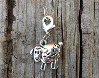 Knitting Progress Keeper - Sheep Stitch Marker - Crochet Stitch Marker - Knitting Stitch Marker - Zipper Pull - Sheep Charm