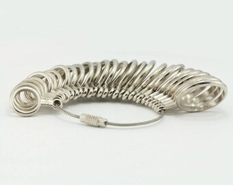 Standard US sizes Ring Sizer featuring half sizes - Custom designs are our specialty.