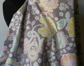 Nursing Cover, Breastfeeding Feeding Cover, Nursing Cover Up, Gray Pink Floral