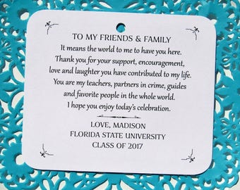 Graduation Favors - Graduation Party - Graduation Favor Tag - Favor Tags - High School Grad - College Grad - Grad Favors