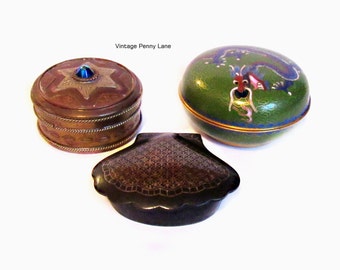 Trinket Box Lot / Vintage Collectibles, Metal / Enamel Boxes