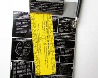 Vintage Office Decor, Airman's Industrial Clipboard and Measure, Pilot Info Clipboard, 1968 Vintage, Westfield Airmotive, Westfield, MA