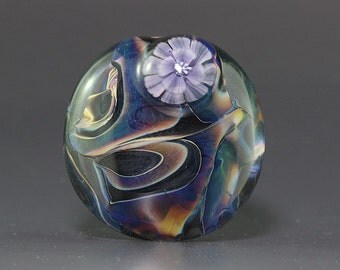 Lampwork focal glass flower Bead by Ikuyo SRA