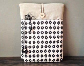 Linen MacBook Air 13 Sleeve, Mac Book Air Case, MacBook Air Case, MacBook Air Sleeve, Laptop Case, MacBook Air Bag, MacBook 13 Sleeve Ikat