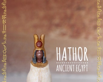 Hathor - Ancient Egyptian Goddess Figurine Travel Souvenir Dollhouse Miniature Sandplay Egypt Mythology Goddess Statue Gift Dollhouse