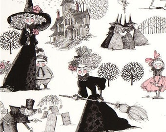RARE Fat Quarter of Alexander Henry The Ghastlies Family reunion White