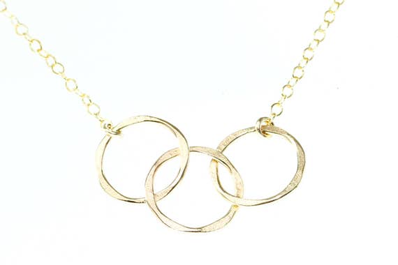Mother daughter necklace dainty gold necklace 3 circle
