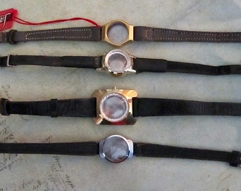 Vintage Watch parts - watch Cases with bands - Steampunk - Scrapbooking t72
