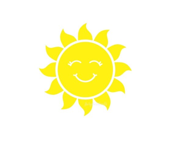 Sun Decal smiling sun vinyl wall decal sunshine sun