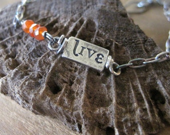 simple truths - live - sterling silver and carnelian