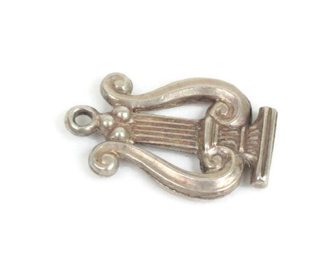 Sterling Lyre Charm Vintage Charm for Bracelet