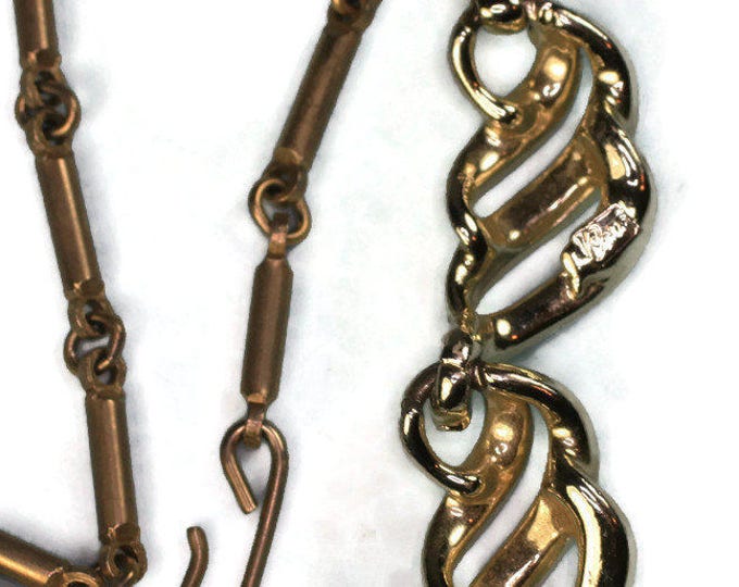 Swirled Design Choker Necklace Gold Tone Coro Signed Vintage