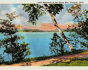 Vintage Vermont Postcard - Lake Bomoseen in the Green Mountains (Unused)