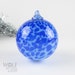 Blown Glass Ornament Suncatcher Ball Ocean Blue Speckle