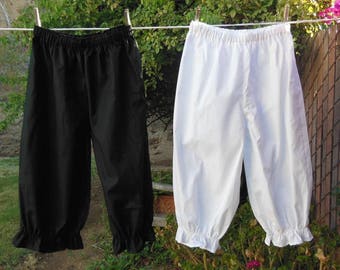 Ready now! Women's BLACK LARGE Bloomers Basic Frugal Frills Cotton No Lace