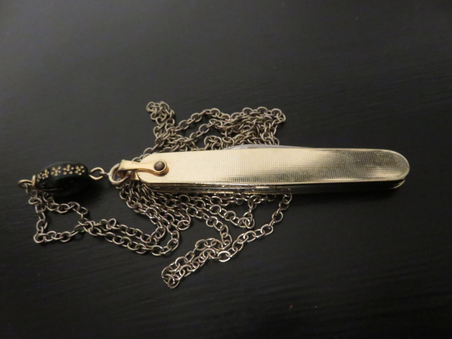 Handmade Folding Knife Necklace on a Vintage Goldtone chain