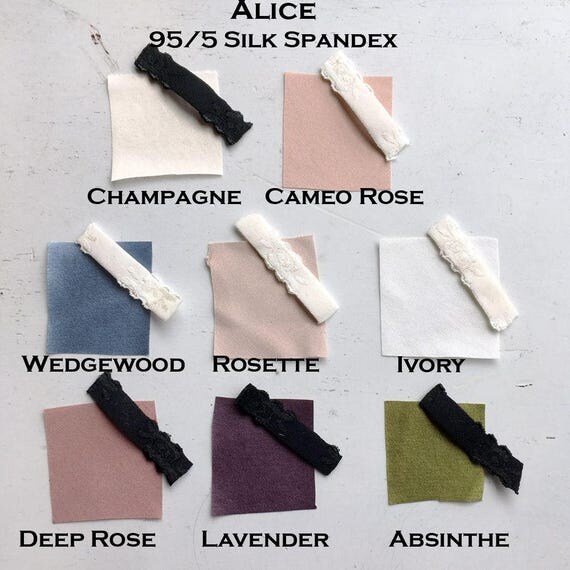 bridal silk robe with embroidered lace trim sleeves ALICE