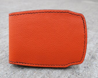 Bright orange bifold wallet