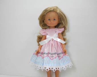 13 inch doll clothes made to fit dolls such as Corolle Les Cheries doll clothes, Pink Dress, 03-1975