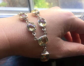 Citrine Necklace - Sterling Silver - Vintage