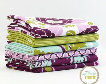 Aviary 2 by Joel Dewberry Lilac - 6 Half Yard Quilt Fabric Bundle for Free Spirit