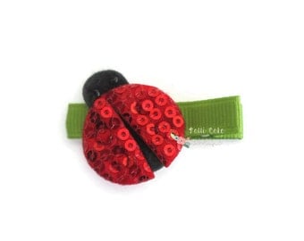 Red Ladybug Hair Clip, Ladybug Hair Accessories, Baby Girl Hair Clips, Toddler Hair Clip, Girls Hair Clips, Ladybug Hair Bow, Baby Barrette