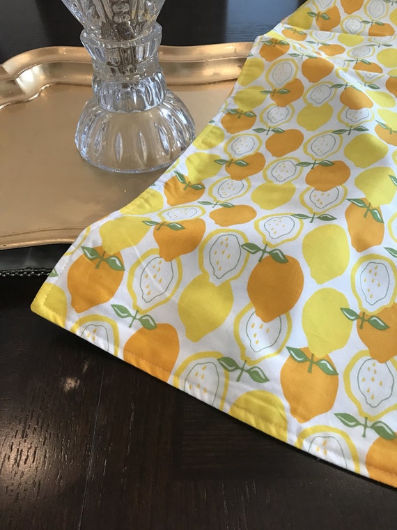 Lemon Table Runner Yellow Table Runner Lemon Kitchen Decor