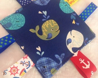 Whale Nautical Baby Crinkle Toy