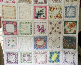 Hanky Handkerchief Vintage Hanky Rag Quilt Made to Order for You