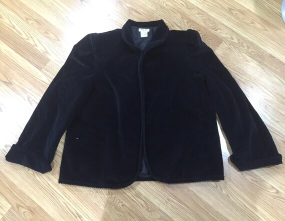 Vintage 70s Japanese Black Velvet Jacket Medium Large