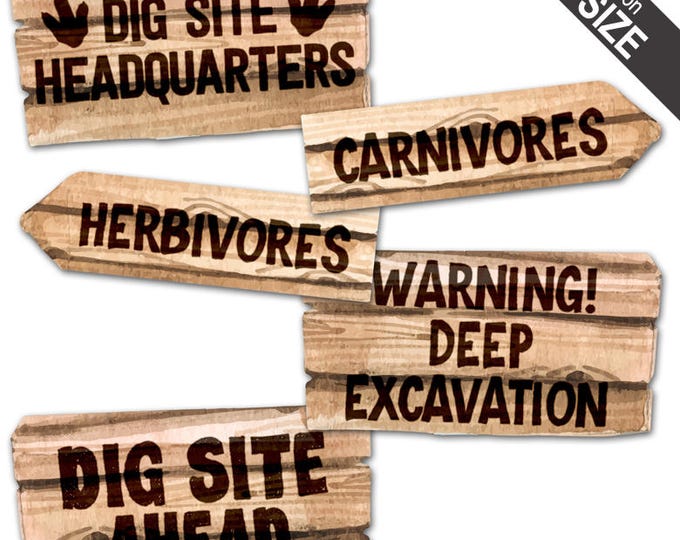 Dinosaur Dig Excavation Party Sign Decor, A3 size, Instant Download, Print your own