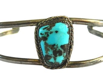 Vintage Sterling Silver Turquoise Cuff Bracelet