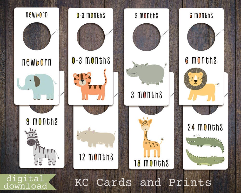 Baby Closet Dividers Safari Animals Jungle Animals Print